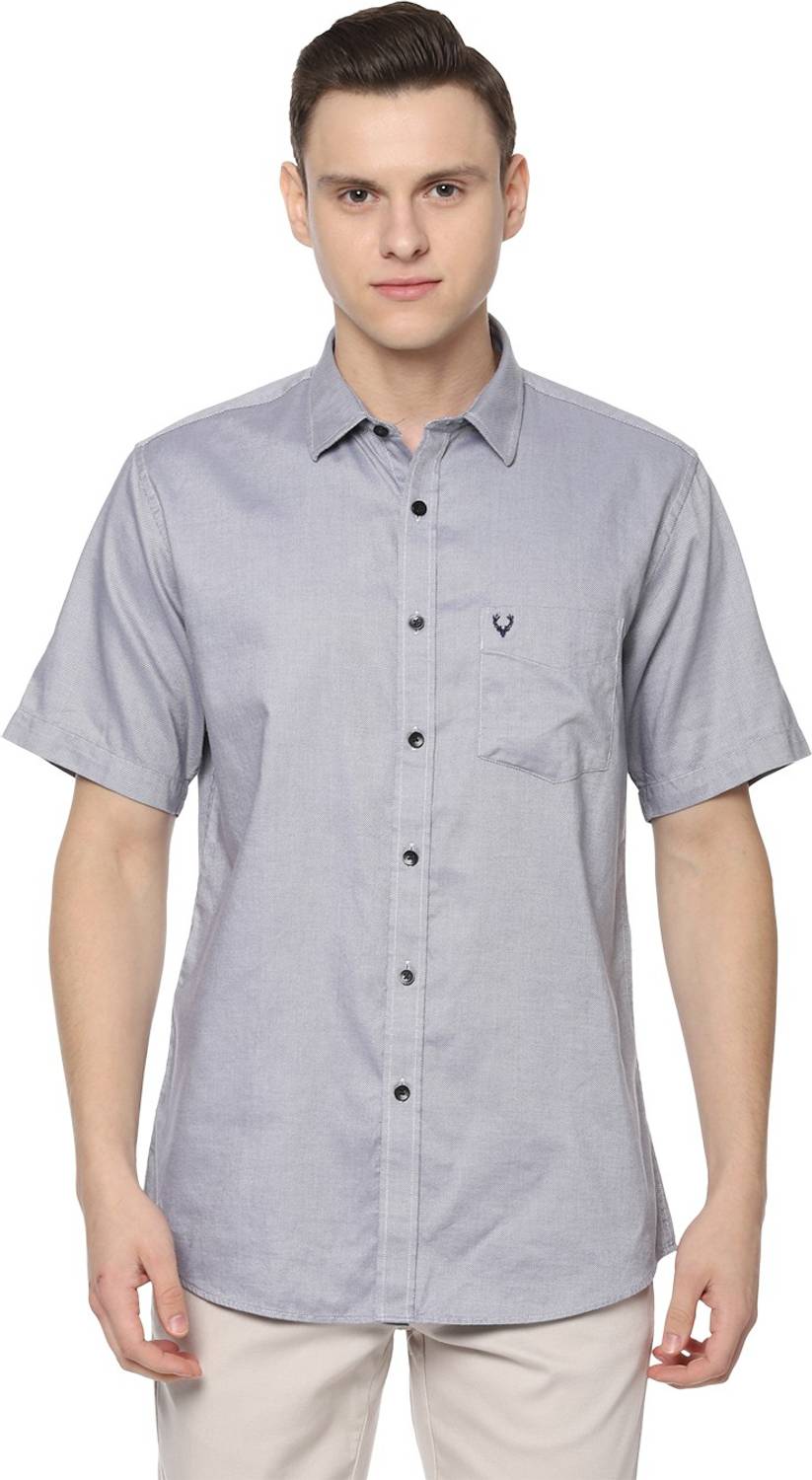 Allen Solly Men Self Design Casual Grey Shirt