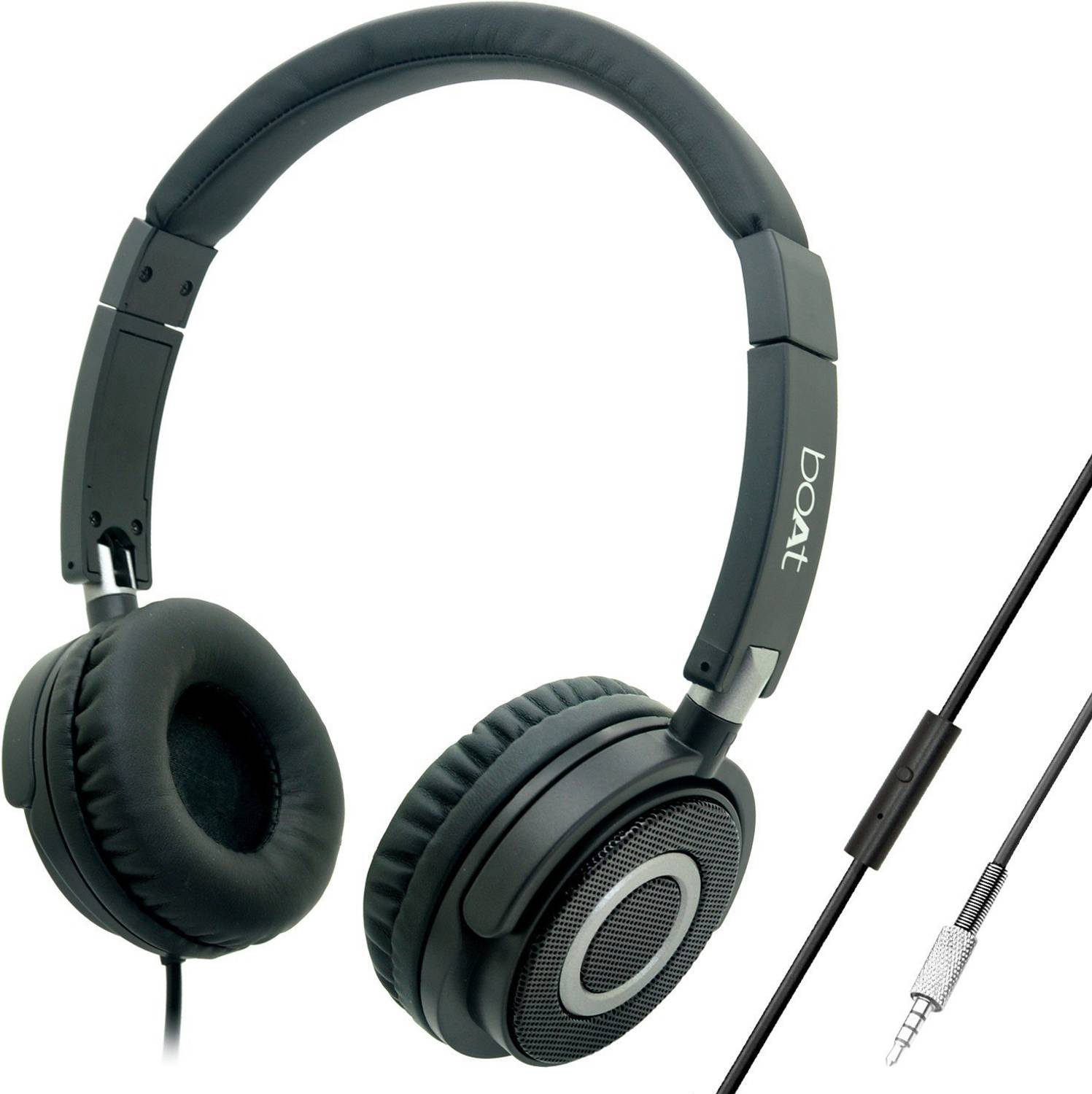 boAt BassHeads 900 Wired Headphones Wired Headset (Carbon Black,