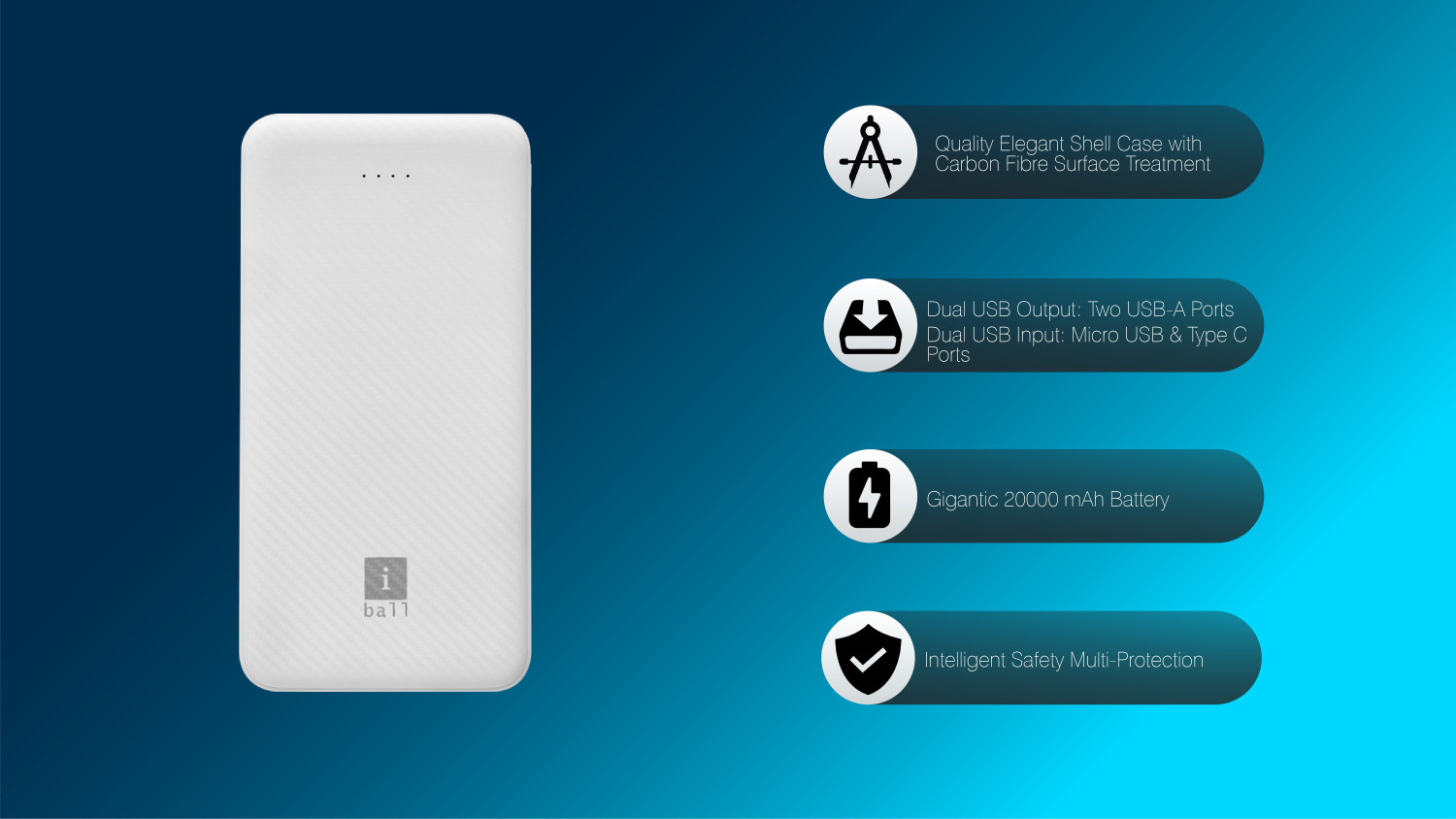 Image of iBall 20000 mAh 12 W Power Bank