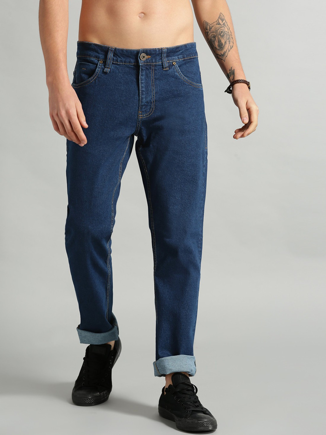 Image of Roadster Slim Men Dark Blue Jeans