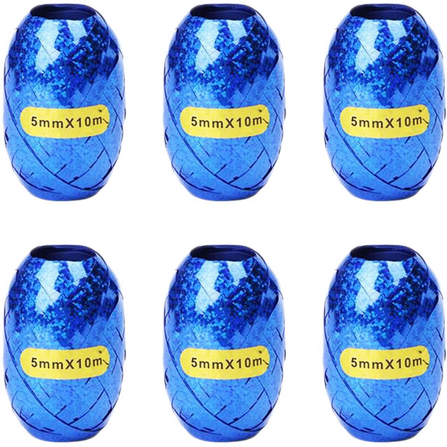 Balloons Festiko 6 Pcs/Lot 5mm x 10M Balloon Curling Ribbon Roll Blue Linen Ribbon