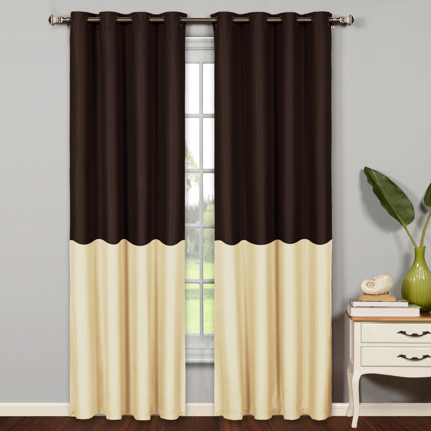Image of Story@home 215 cm (7 ft) Door Silk Curtain (Pack Of 2)