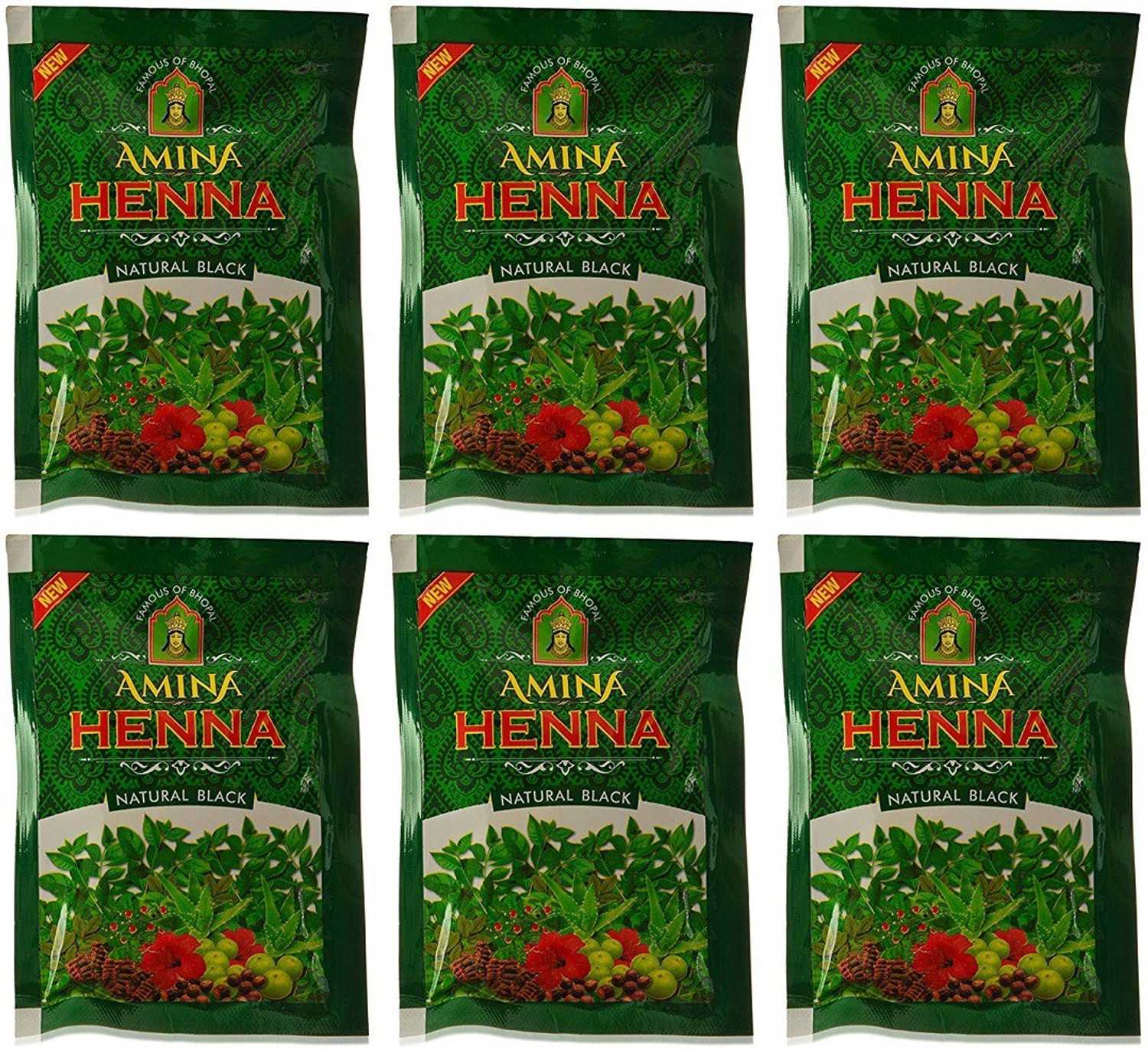 Image of Amina Natural Black Organic Herbal Based black hair color Powder Natural Mehendi