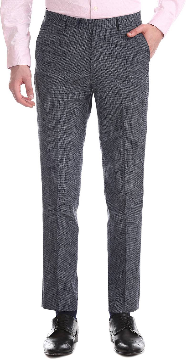 ARROW Regular Fit Men Blue Trousers