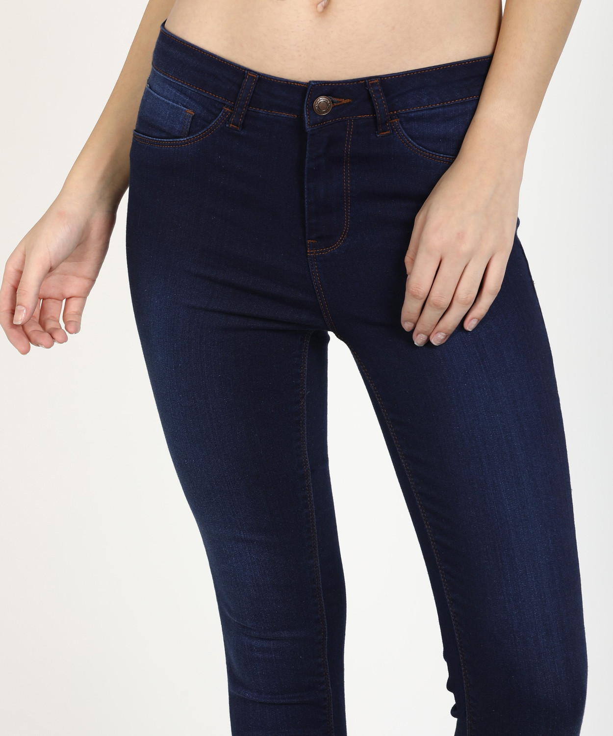 Image of FLYING MACHINE Skinny Women Dark Blue Jeans