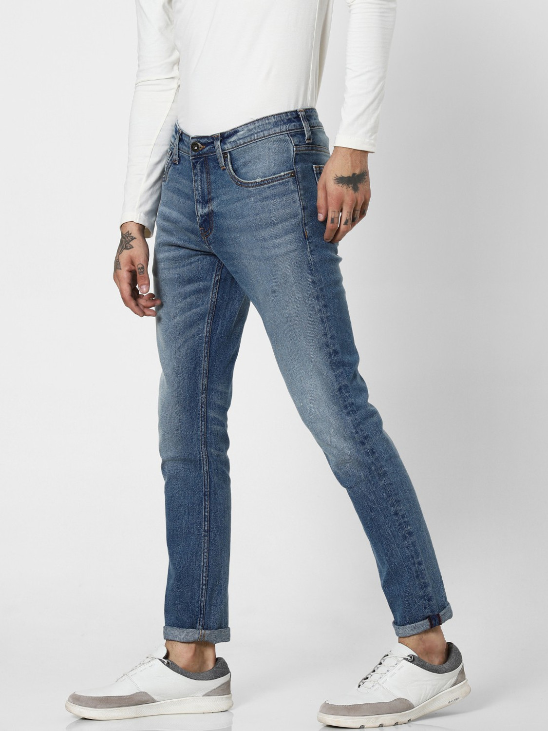 Image of JACK & JONES Men Slim Low Rise Blue Jeans