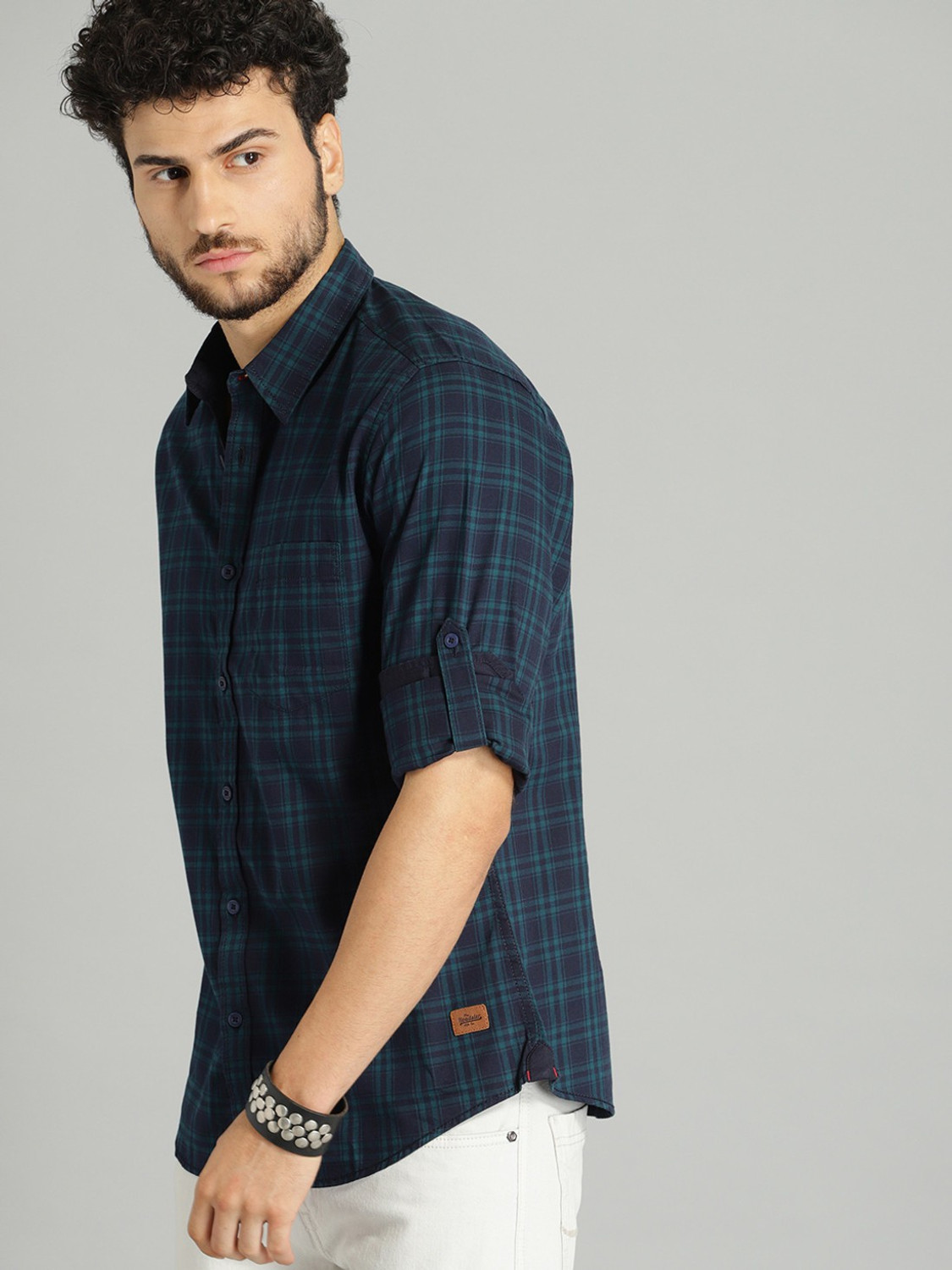 Image of Roadster Men Checkered Casual Multicolor Shirt