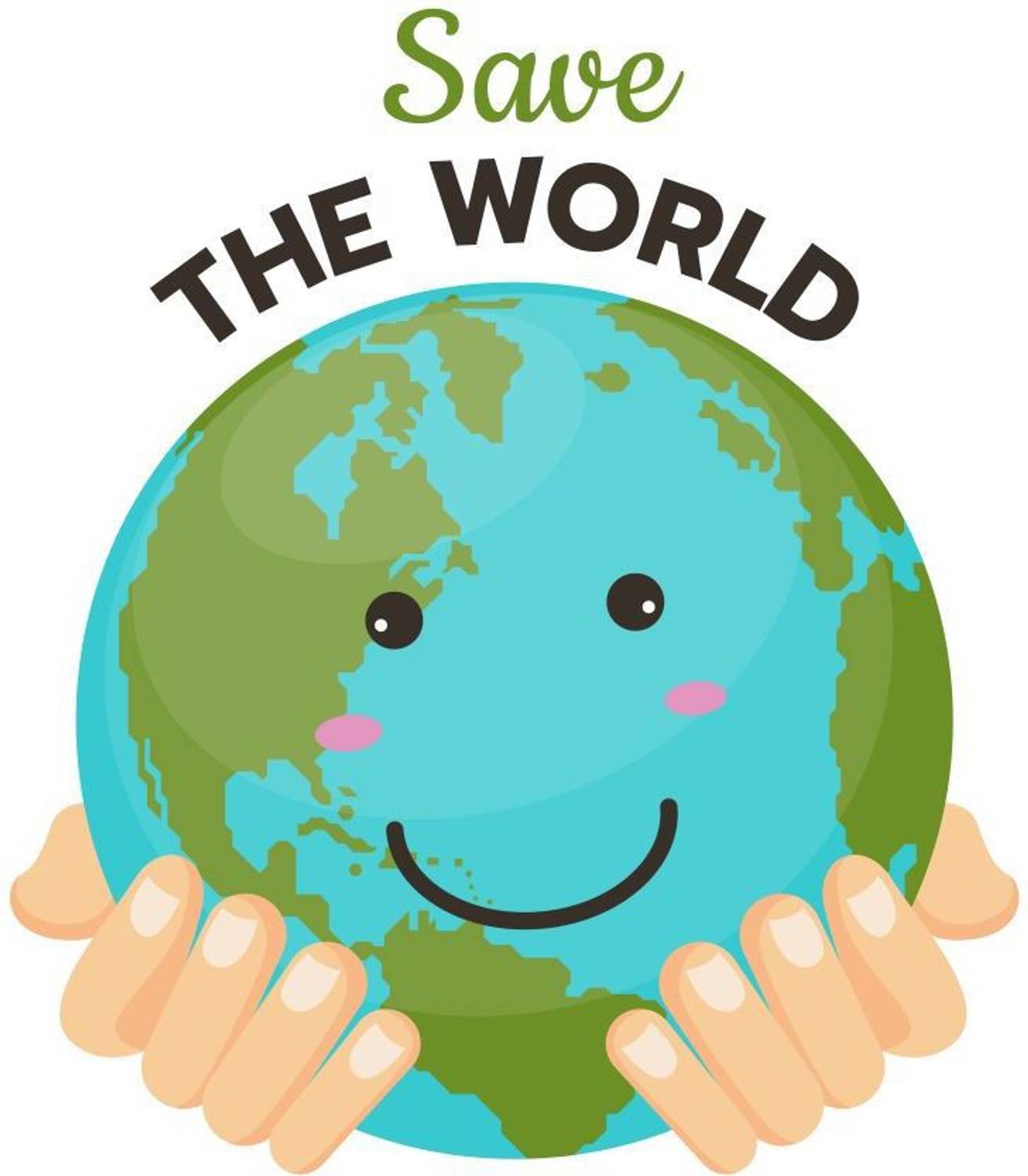 save the world smile earth sticker poster|save environment|NO