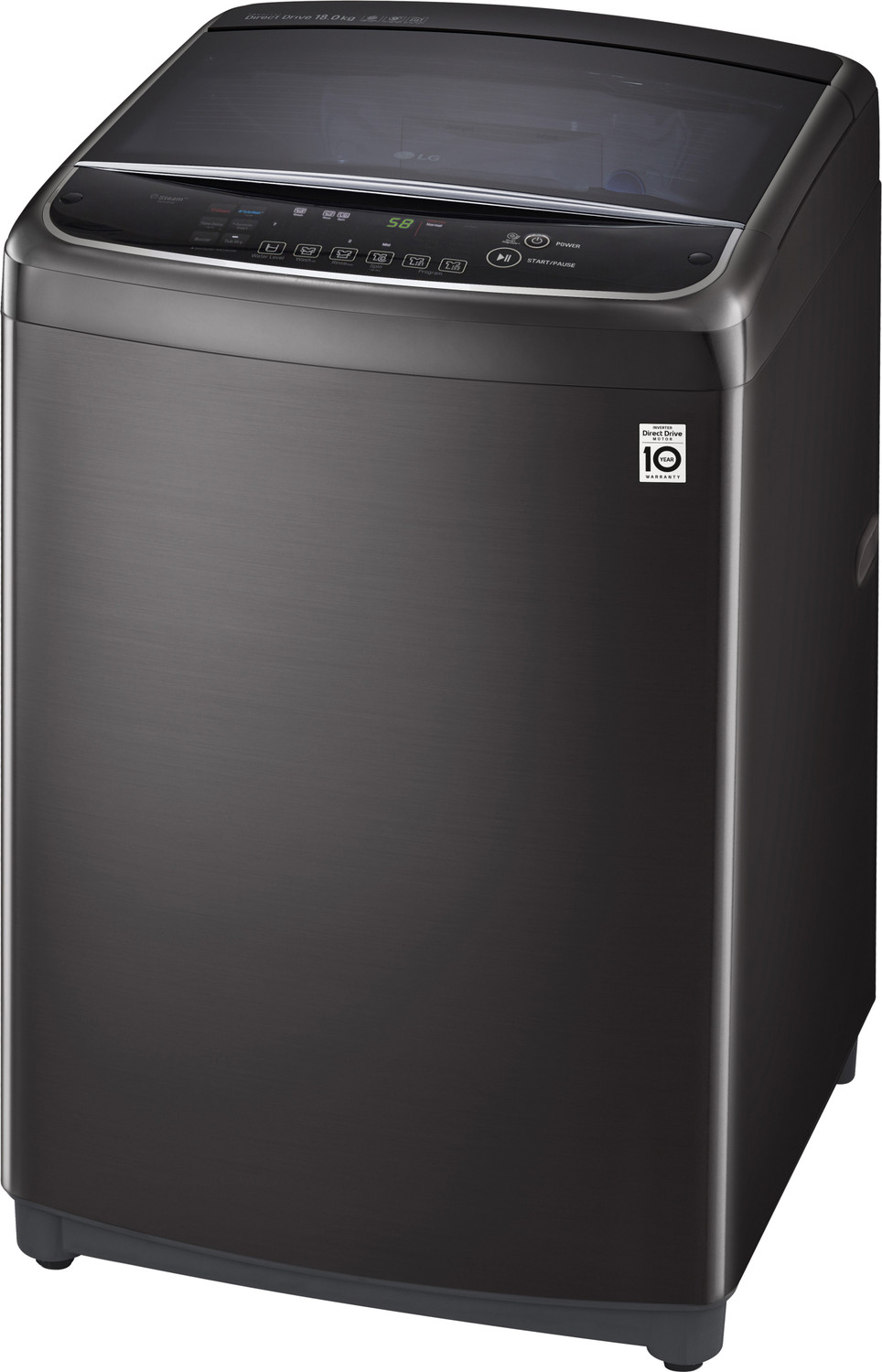Image of LG 18 kg Fully Automatic Top Load Washing Machine with In-built Heater Black