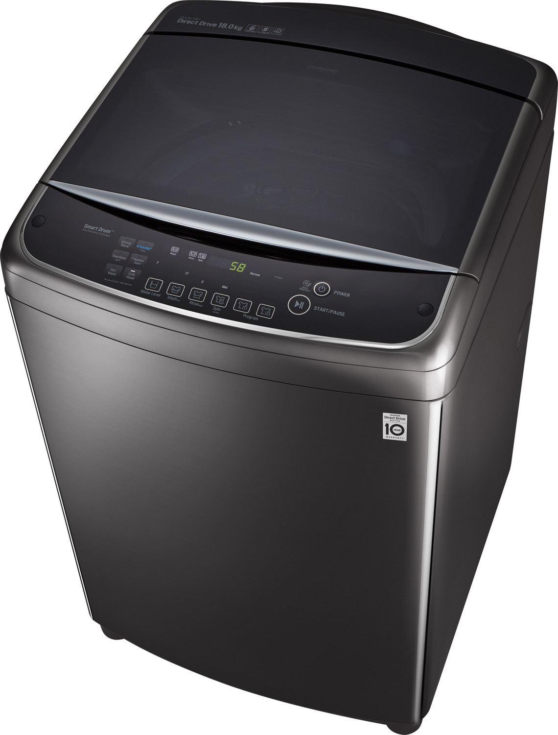 Image of LG 18 kg Fully Automatic Top Load Washing Machine with In-built Heater Black