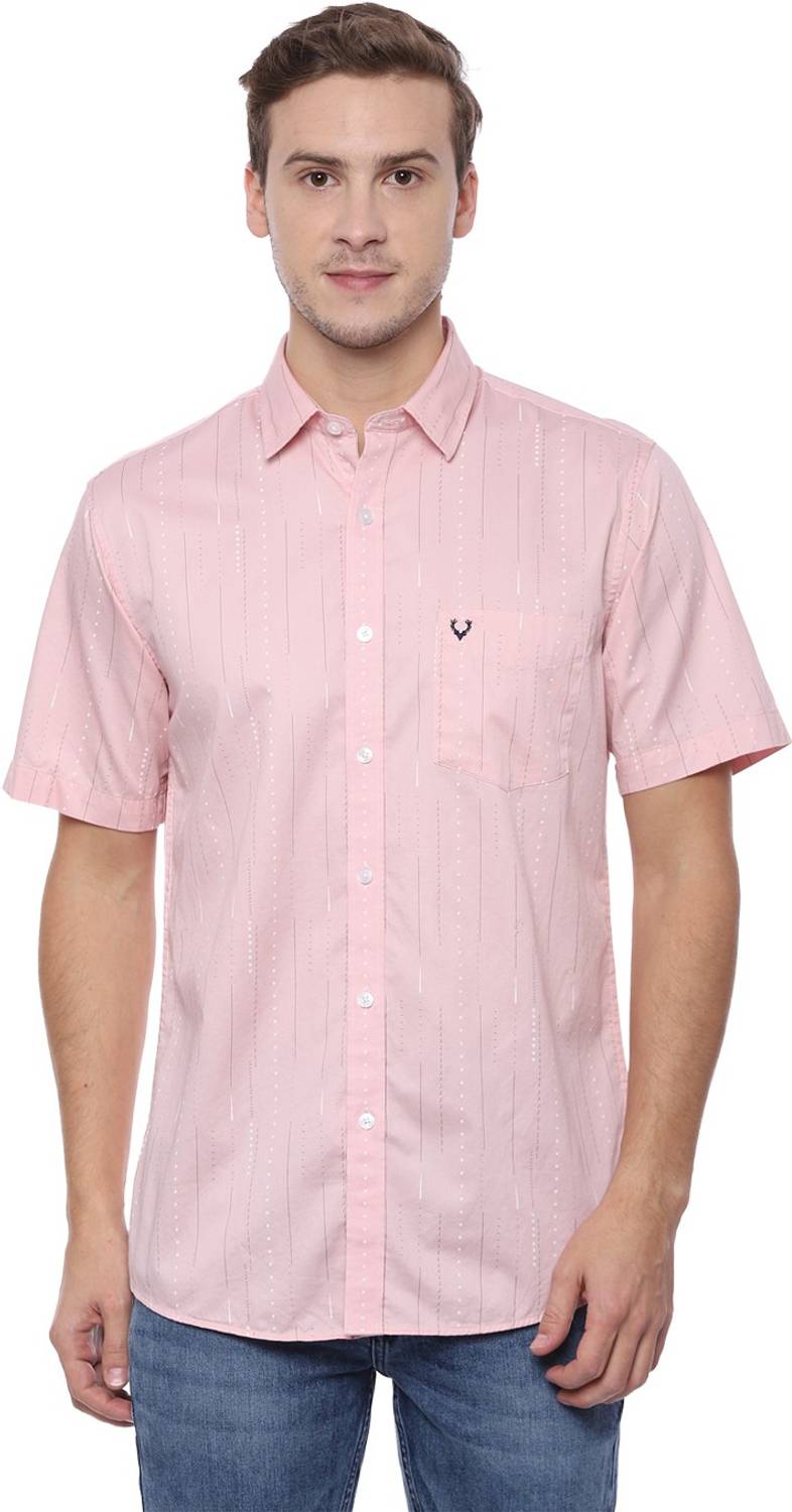 Allen Solly Men Striped Casual Pink Shirt