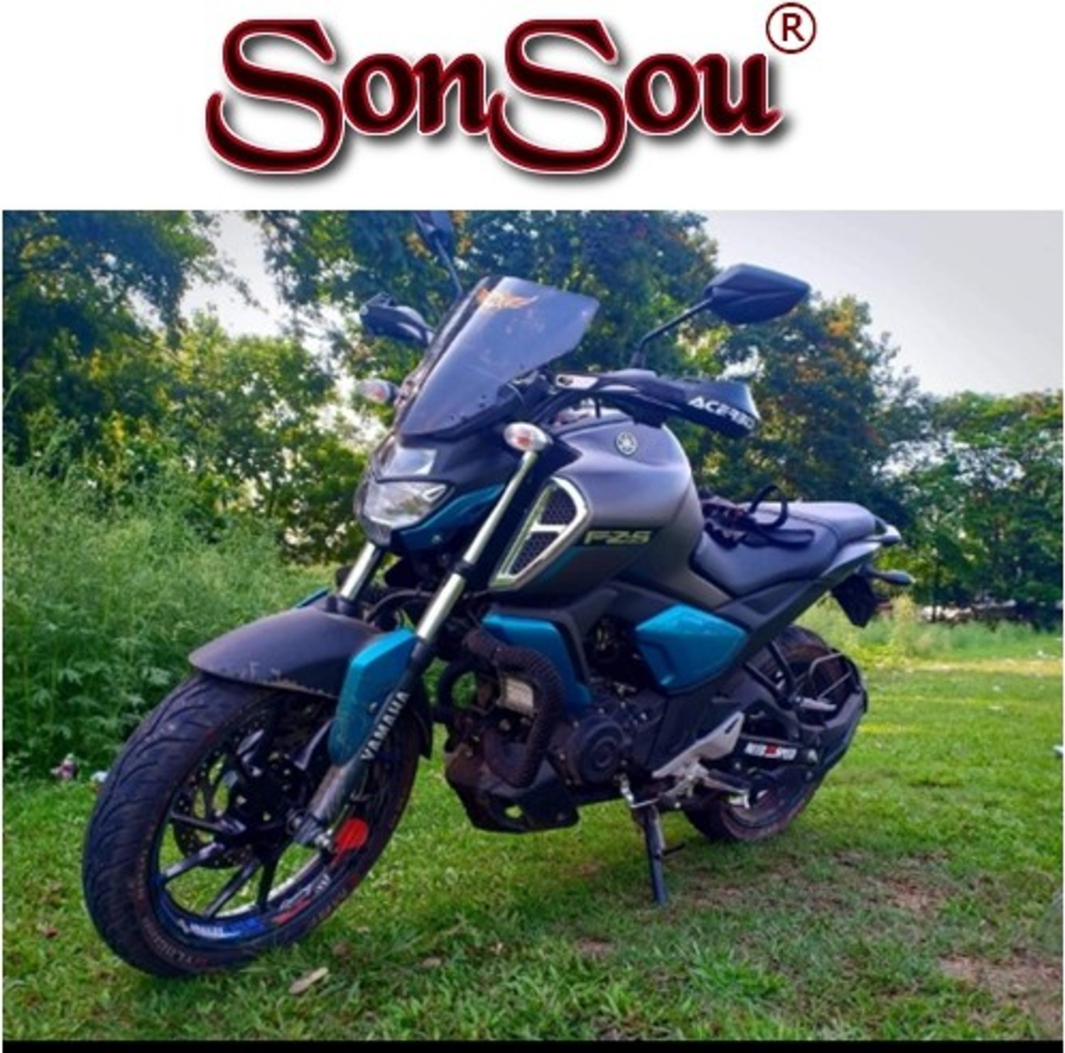 Image of SONSOU SMOKE VISOR SPORTS FZ25 Bike Windshield