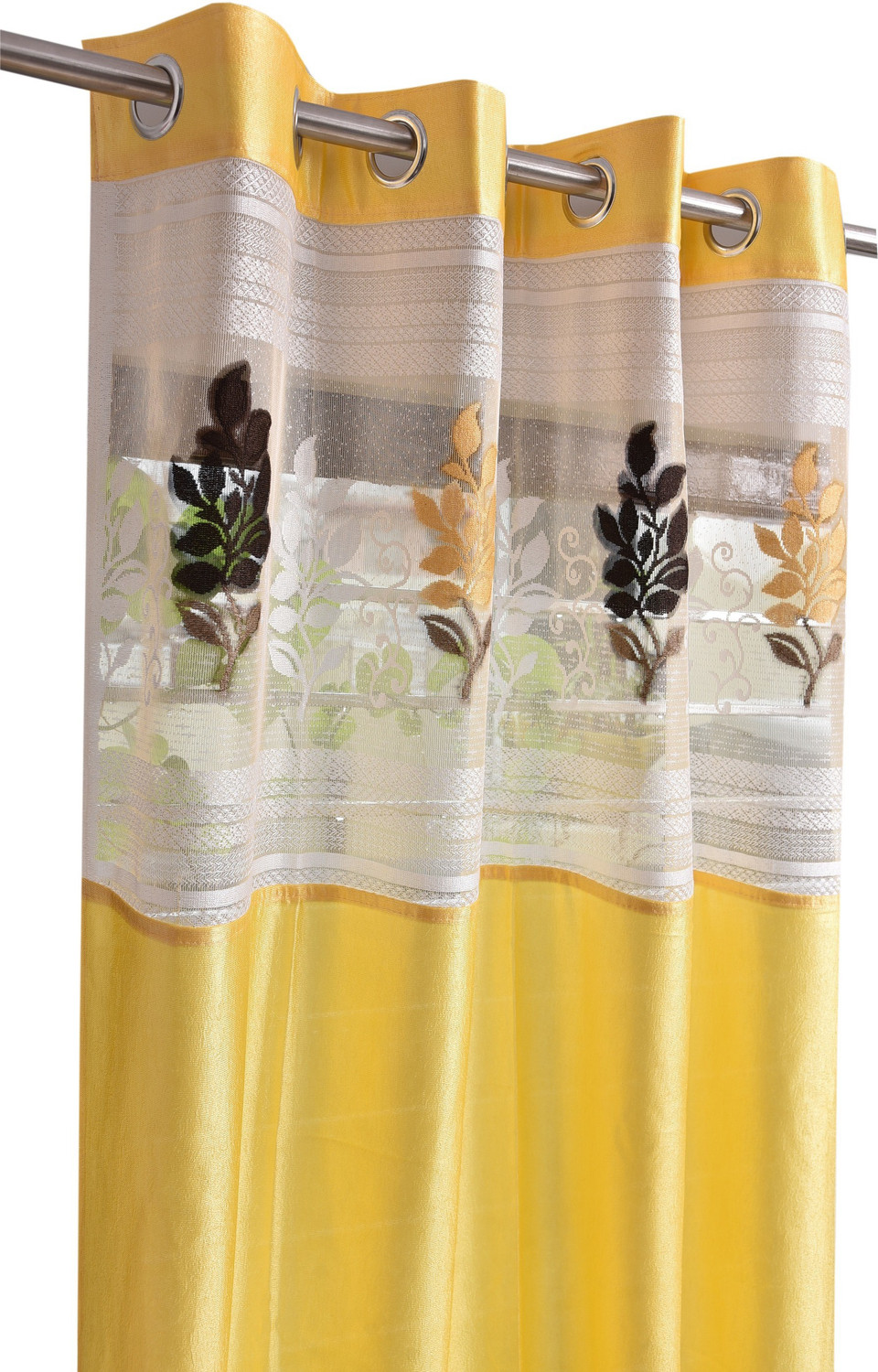 Image of Homefab India 244 cm (8 ft) Long Door Polyester Semi Transparent Curtain (Pack Of 2)
