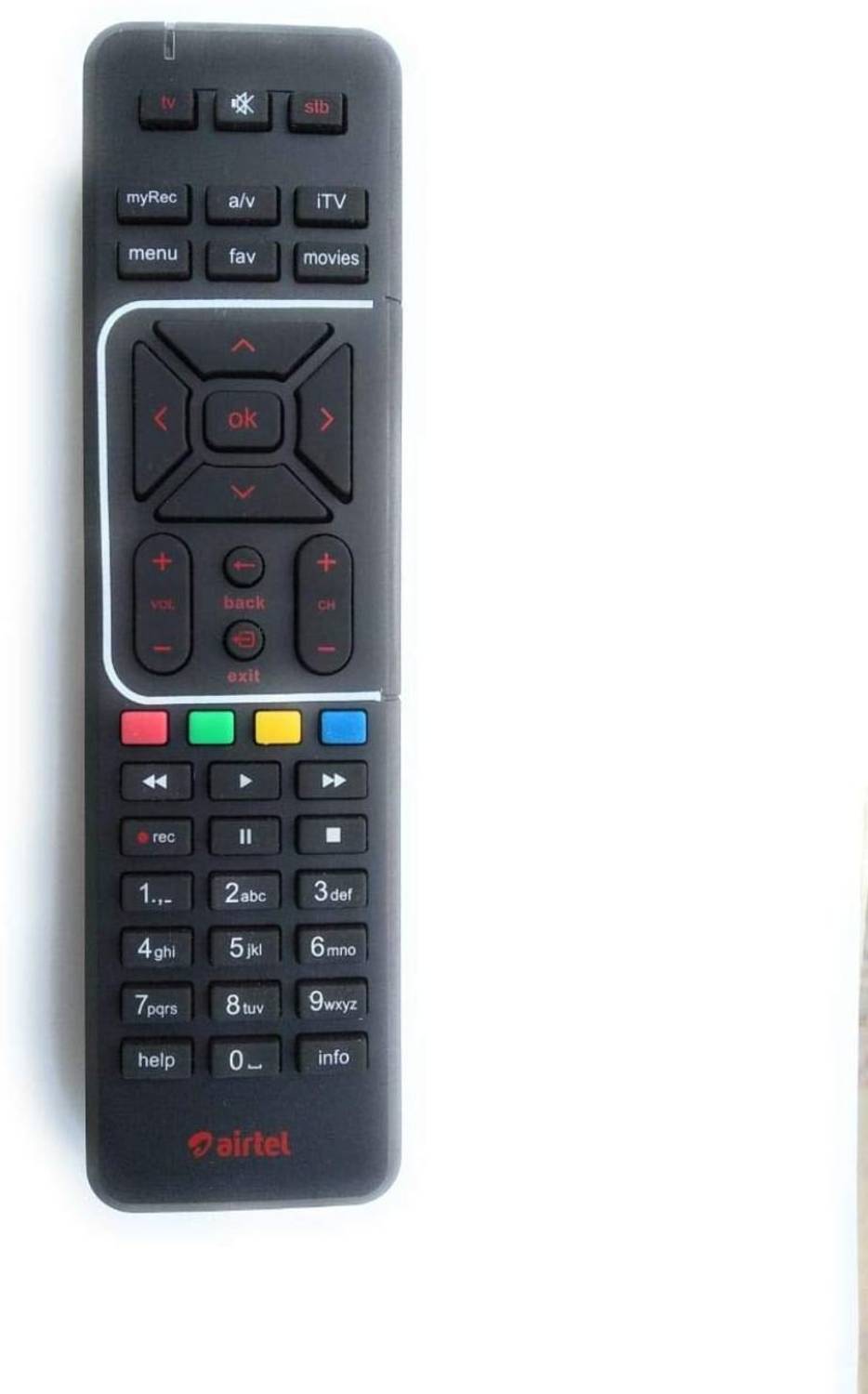 Airtel set top box recording remote airtel Remote Controller (Bla