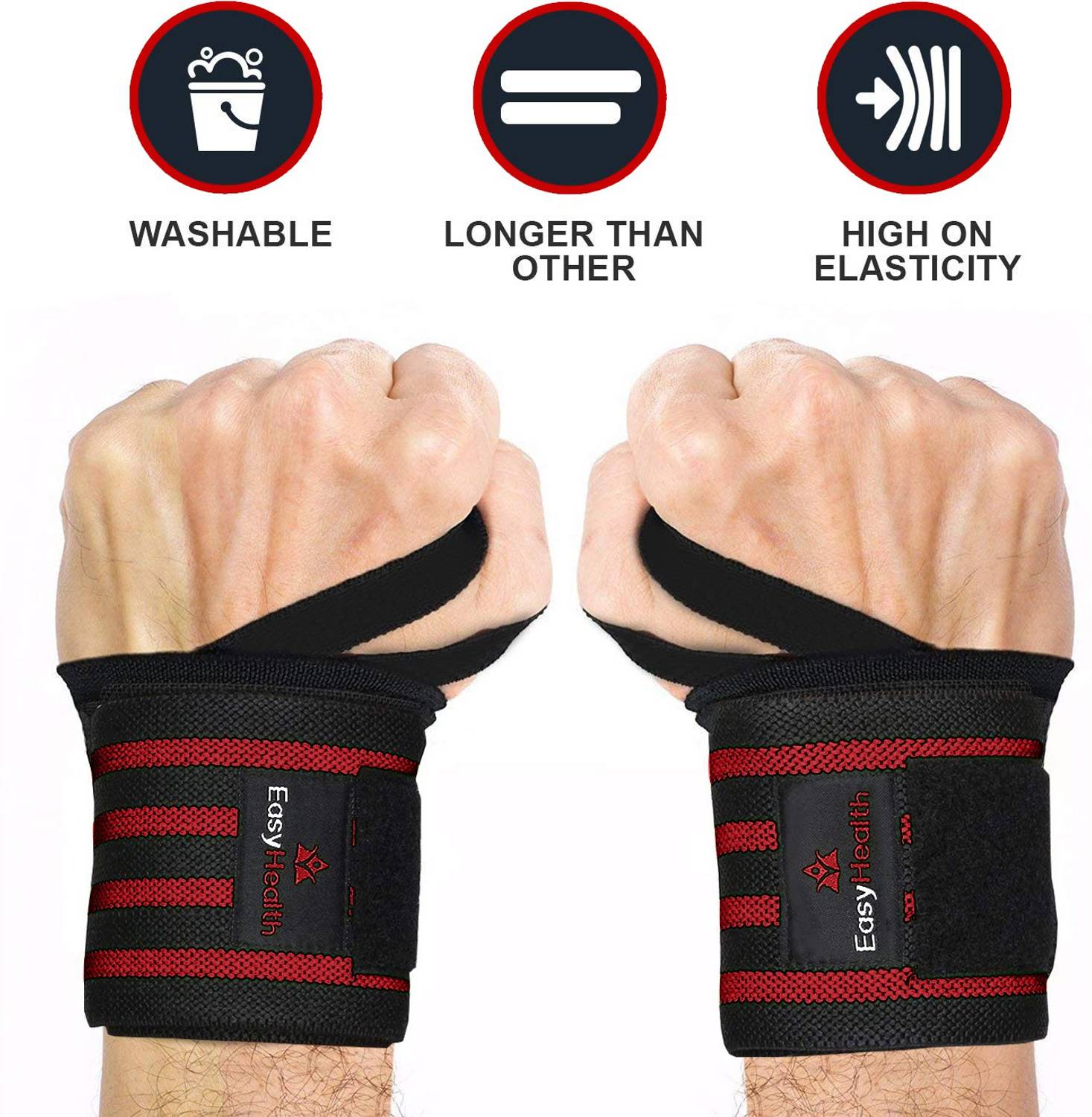 EasyHealth Wrist Wraps 22” with Thumb Loops