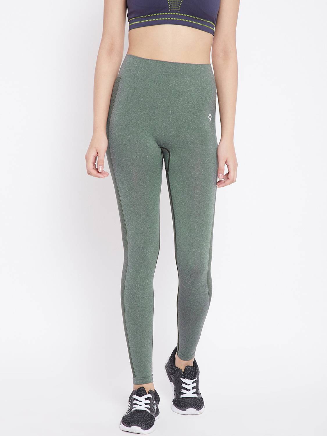 C9 Solid Women Green Track Pants