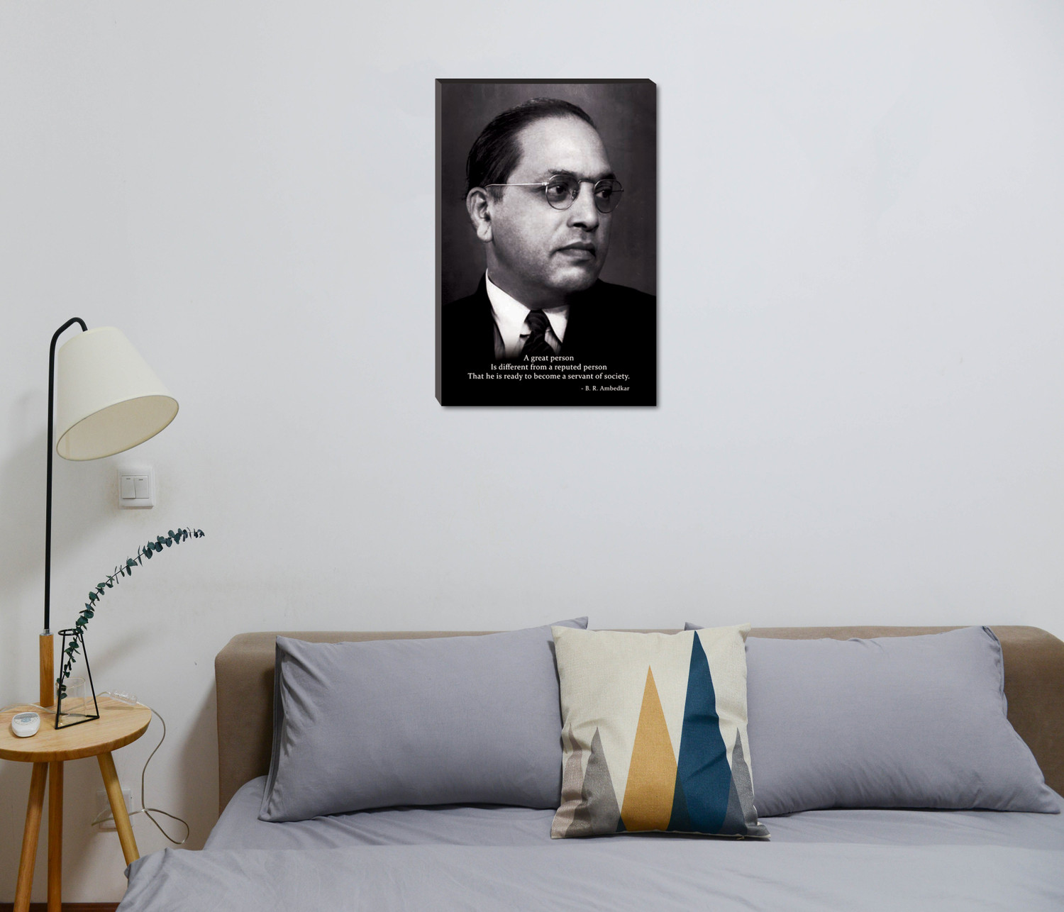 Image of Masstone Dr. Ambedkar Motivational Thought Self Adhesive 6mm MDF Panel Painting Digital Reprint 18 inch x 12 inch Painting (With Frame)