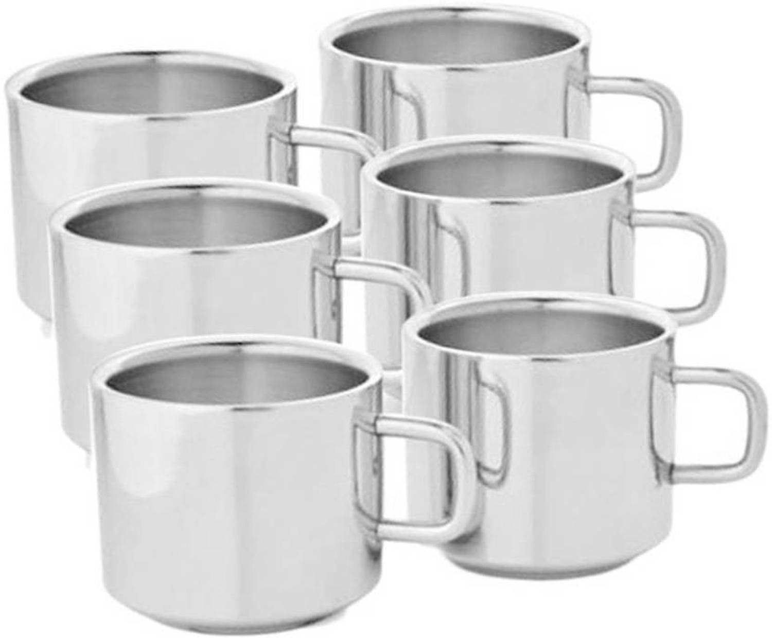 AKG Pack of 6 Stainless Steel Tea & Coffee Cup