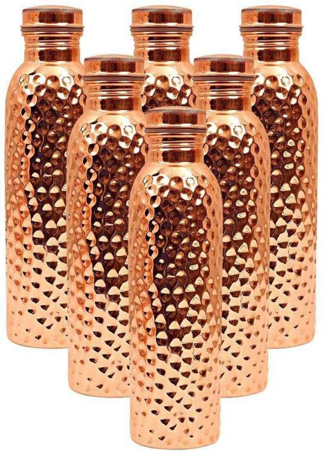 Image of Krishna Metal Copper Design Bottle, 6 Set 6000 ml Copper Bottle