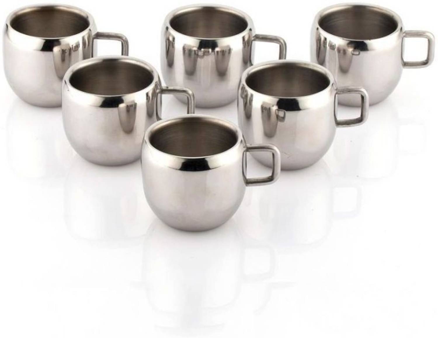 AKG Pack of 6 Stainless Steel Apple Tea & Coffee Cup
