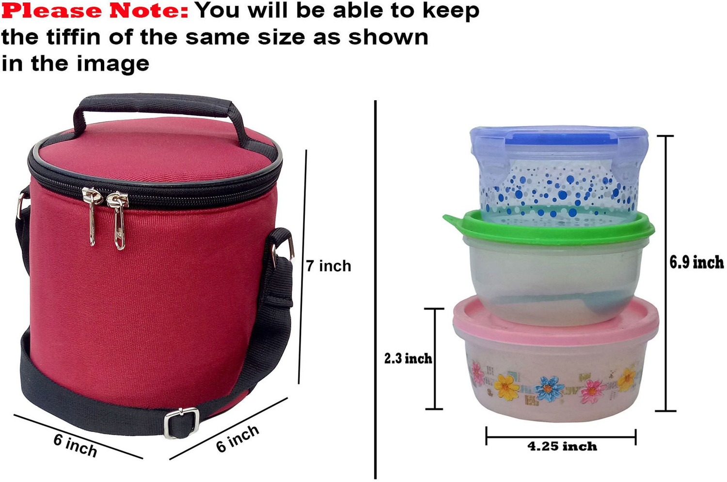 Image of Aafeen Maroon Office Use Tiffin Bag Waterproof Lunch Bag