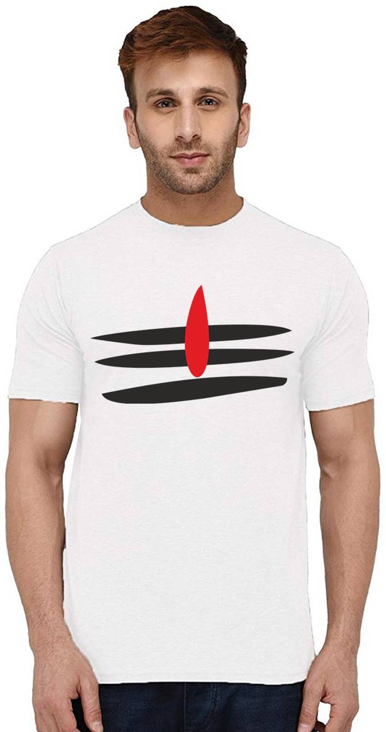 Aseria Printed Men Round Neck White T-Shirt