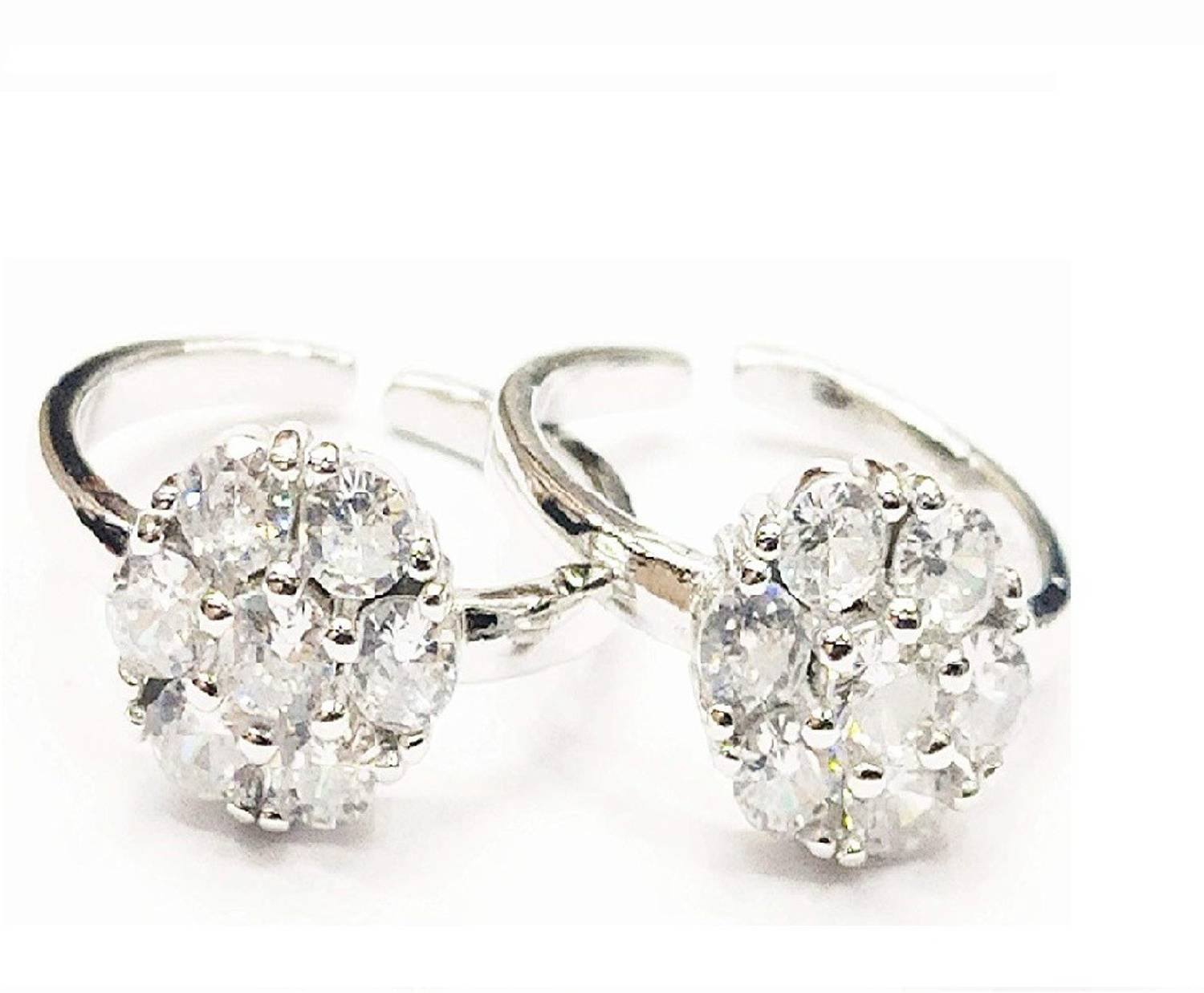 A1 Fashion SIL-WH-TOE-023 Sterling Silver Sterling Silver Plated Toe Ring Set