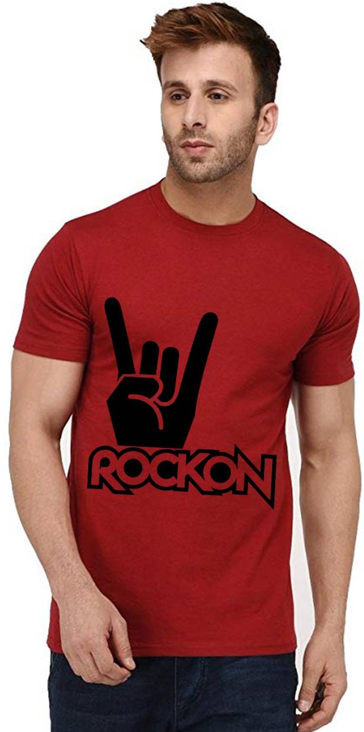 Aseria Printed Men Round Neck Red T-Shirt