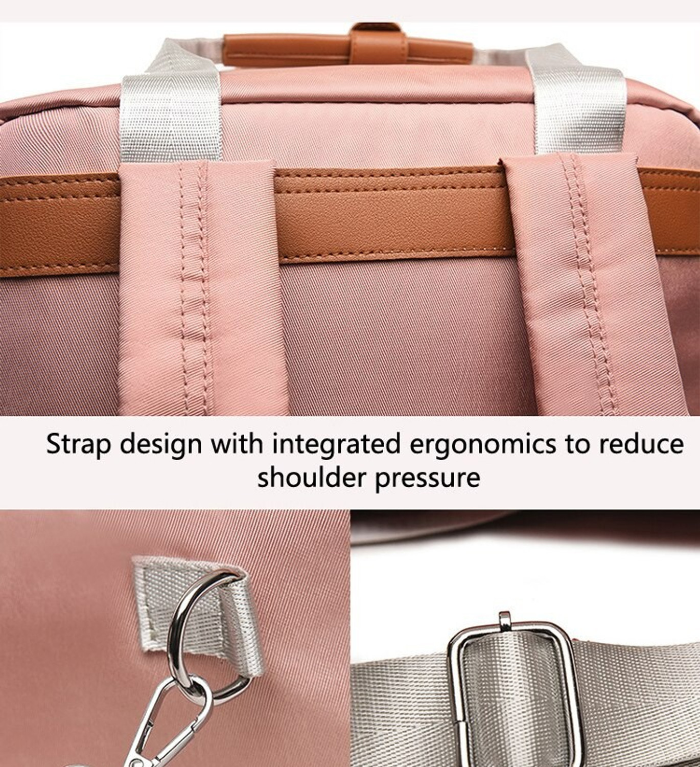 Image of SHOPIZONE Multipurpose Travel Diaper Bag Large with Insulated Warm Bottle Pocket Diaper Bag Baby Travel Organizer
