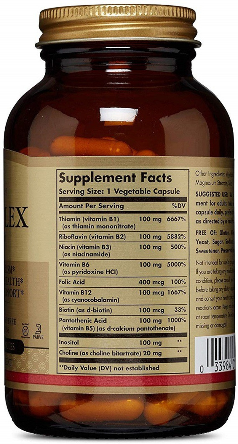 Image of Solgar B-Complex inch100 inch, 100 Vegetable Capsules