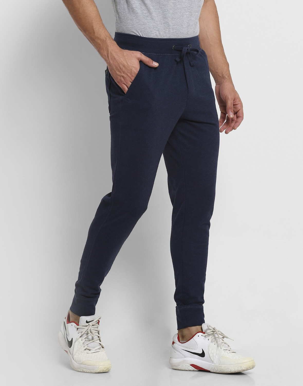Image of VAN HEUSEN Solid Men Dark Blue Track Pants