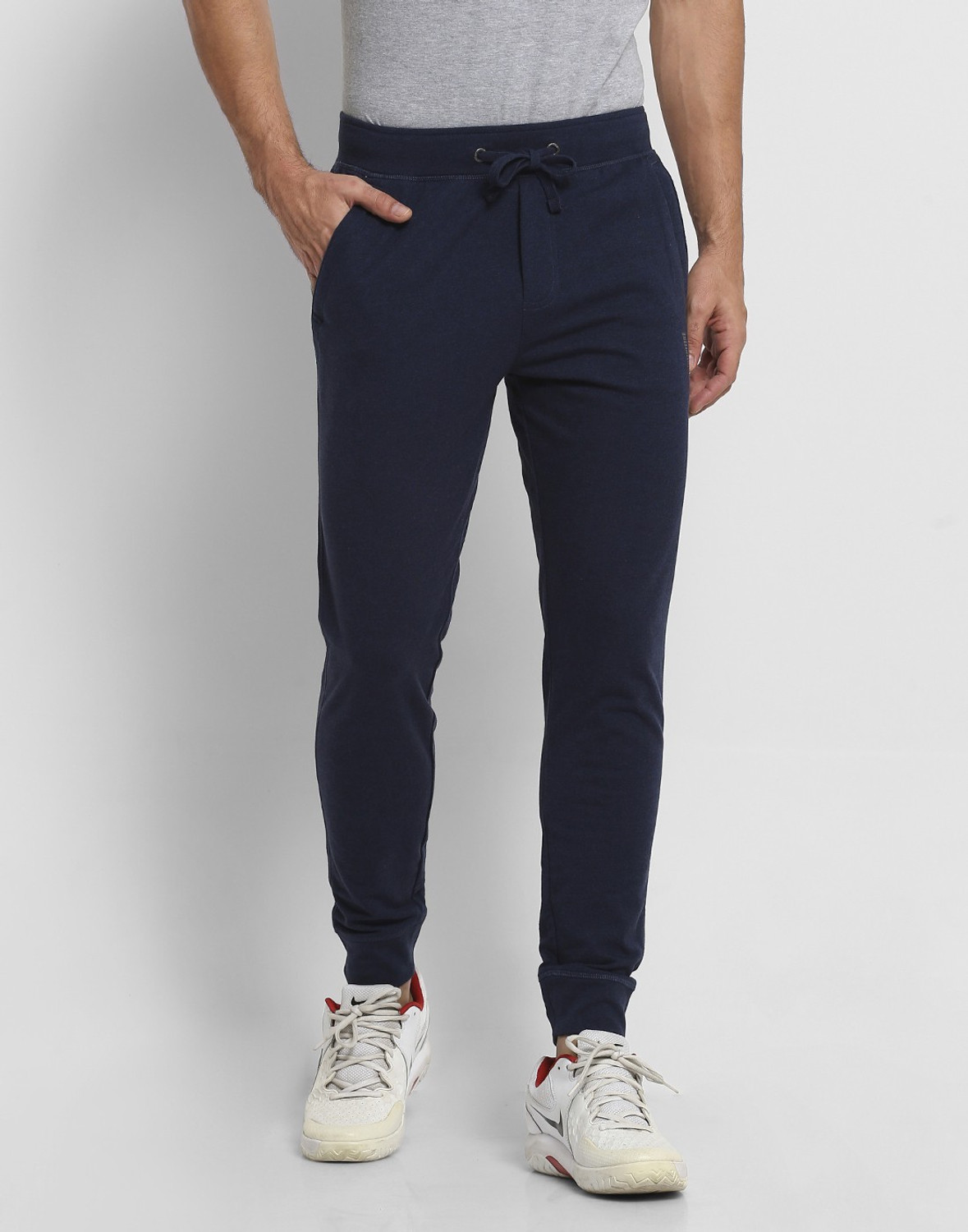 Image of VAN HEUSEN Solid Men Dark Blue Track Pants