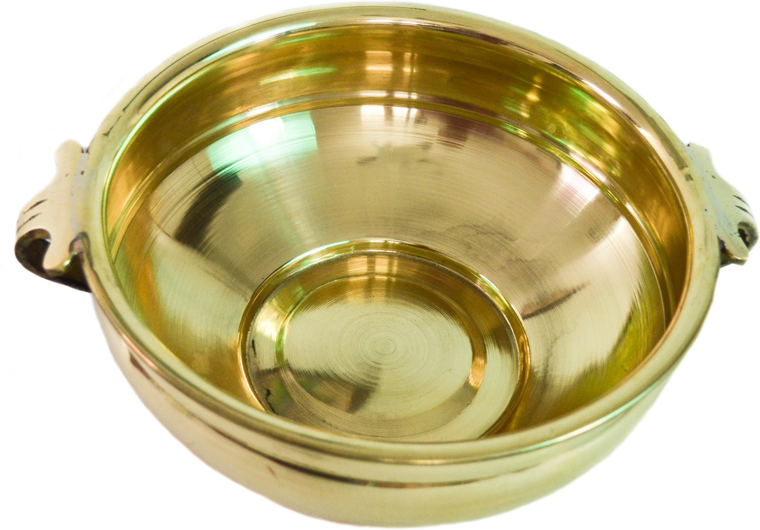 Image of TANGERINE Handcrafted Brass Uruli Pot - size 4 x 10 inch Decorative Showpiece - 10 cm (Brass, Multicolor)