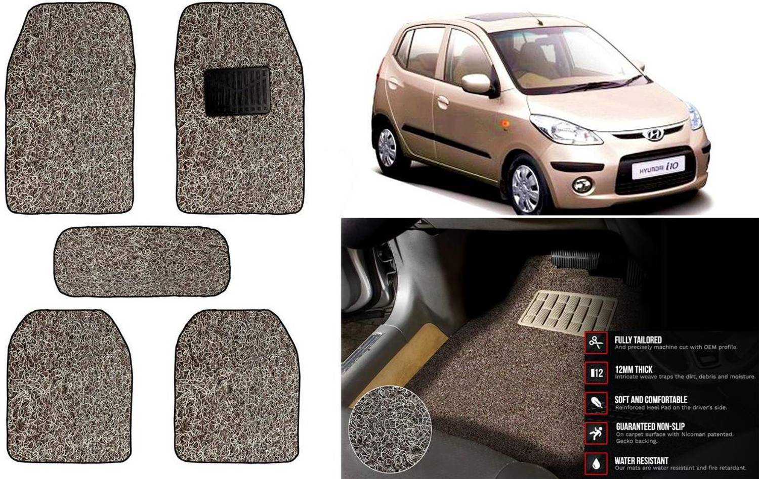Auto Kite Plastic, PVC Standard Mat For  Hyundai i10