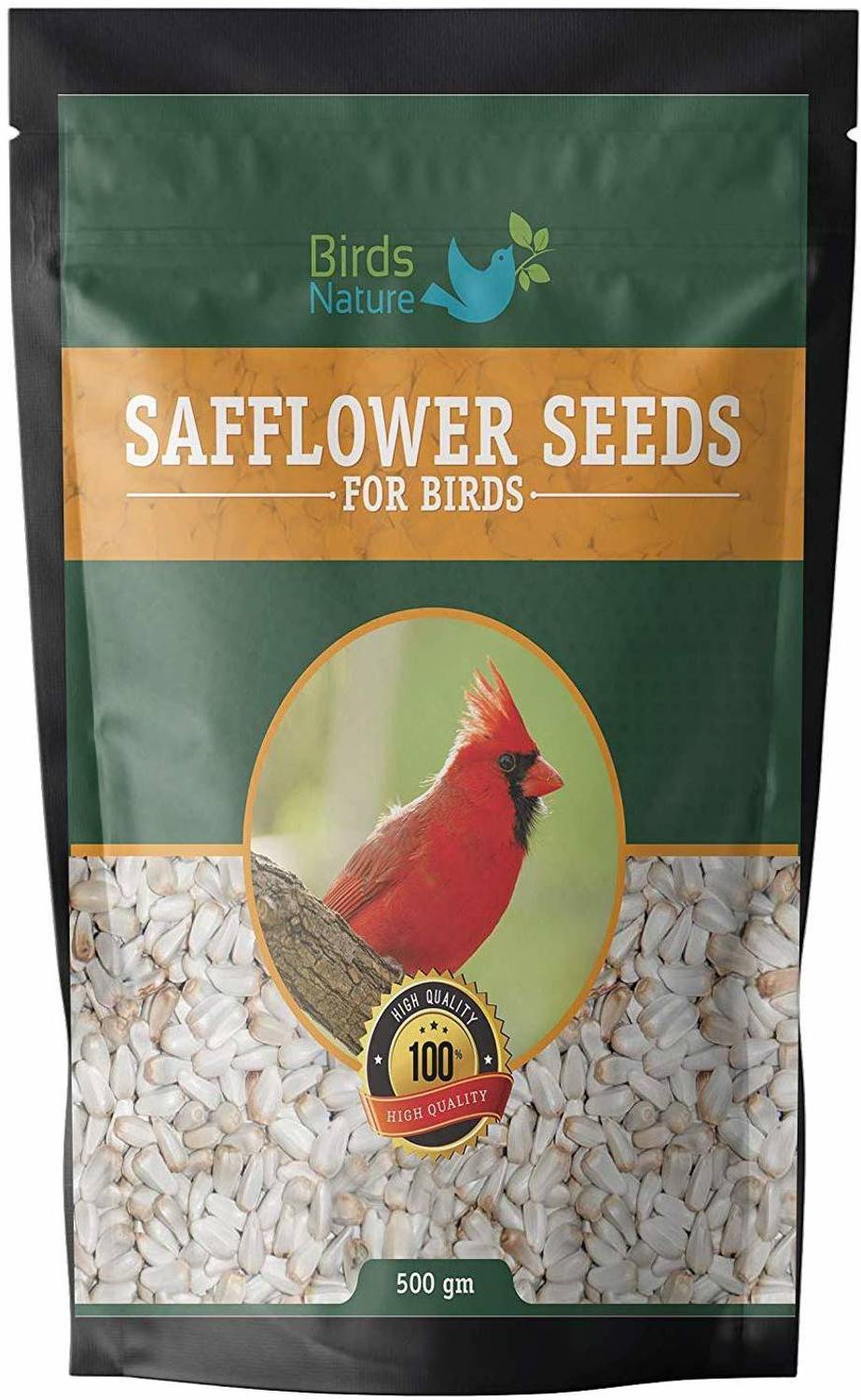 BirdsNature Safflower Seeds Seed for Exotic Birds (500g) 0.1 kg Dry Adult Bird Food