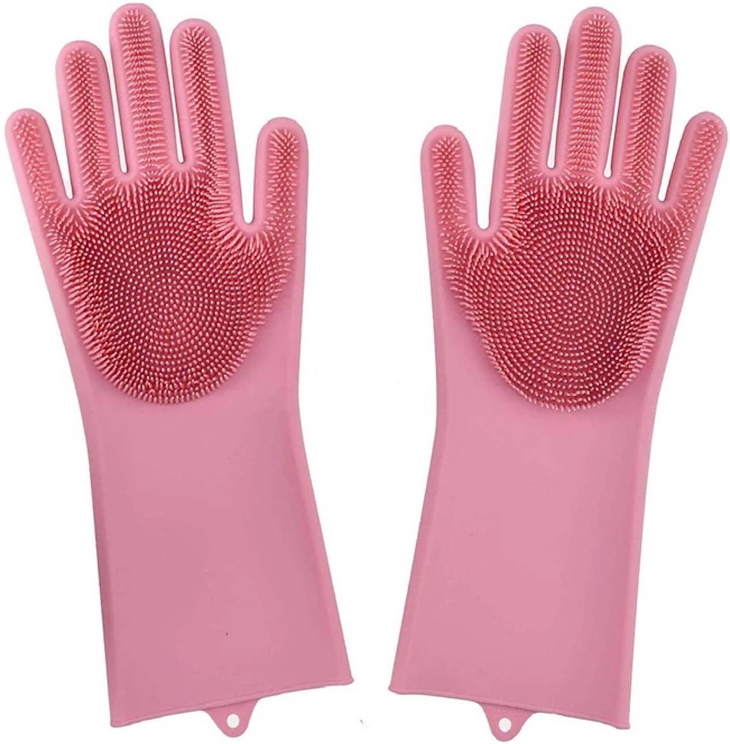 3dome Silicon Safety Wash Scrubber Heat Resistant Kitchen Gloves Wet and Dry Glove Set