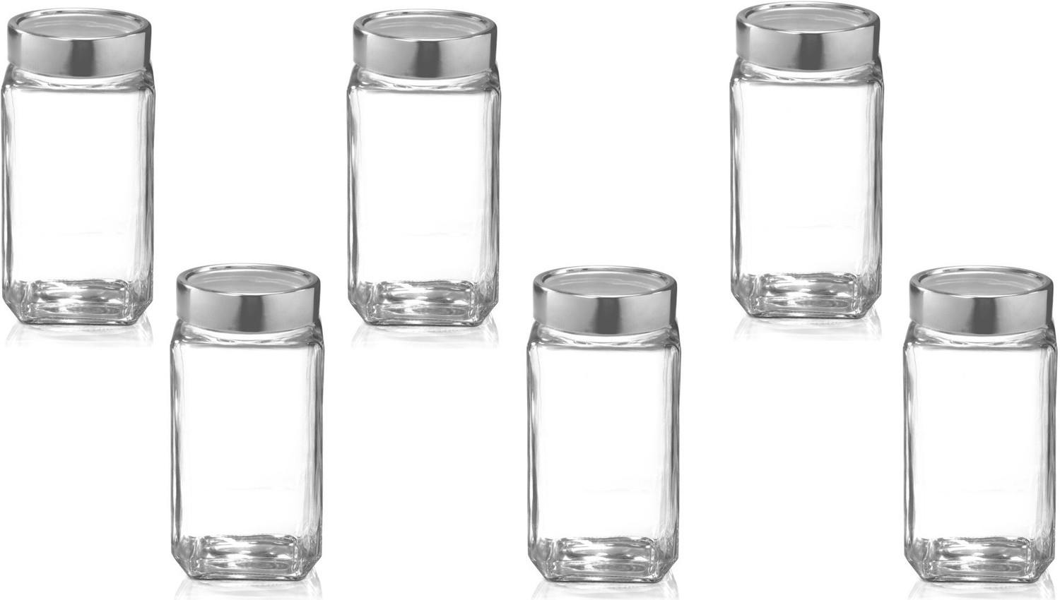 Image of TREO Glass Utility Container - 1 L (Pack of 6, Clear)