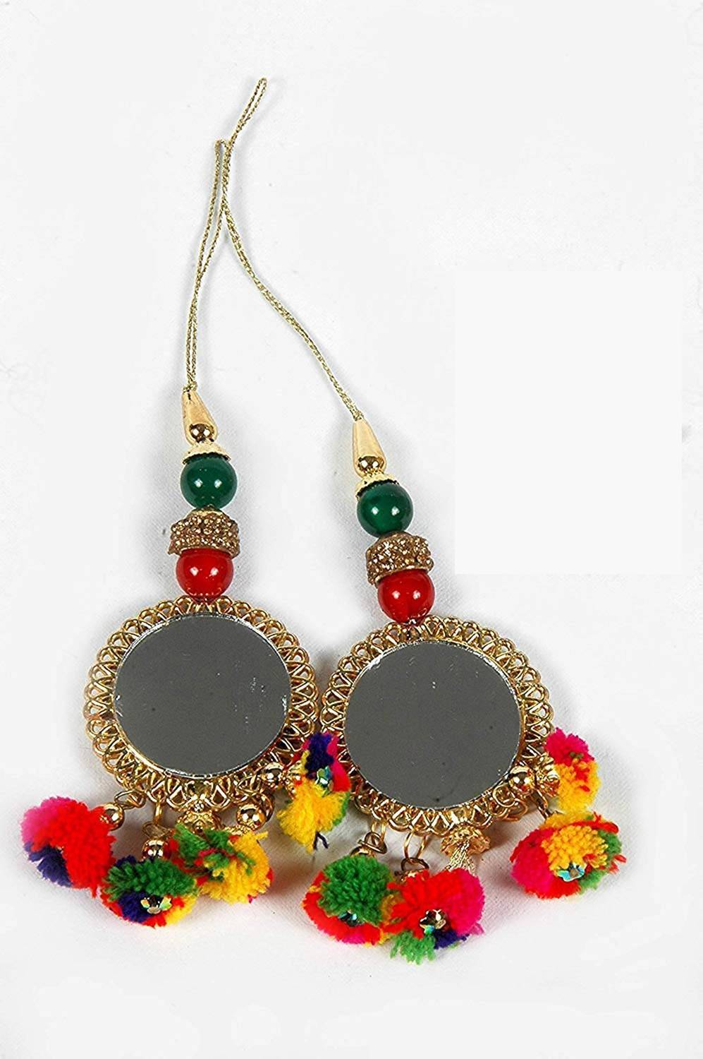 Bhavya Sale Women's Fabric Cotton Pompom Handmade Latkan Brooch