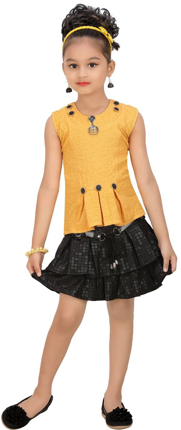 Arshia Fashions Girls Party(Festive) Top Skirt