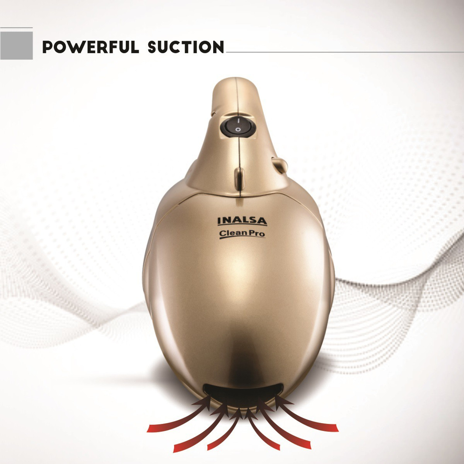 Image of Inalsa Clean Pro 800W Hand-held Vacuum Cleaner with Reusable Dust Bag