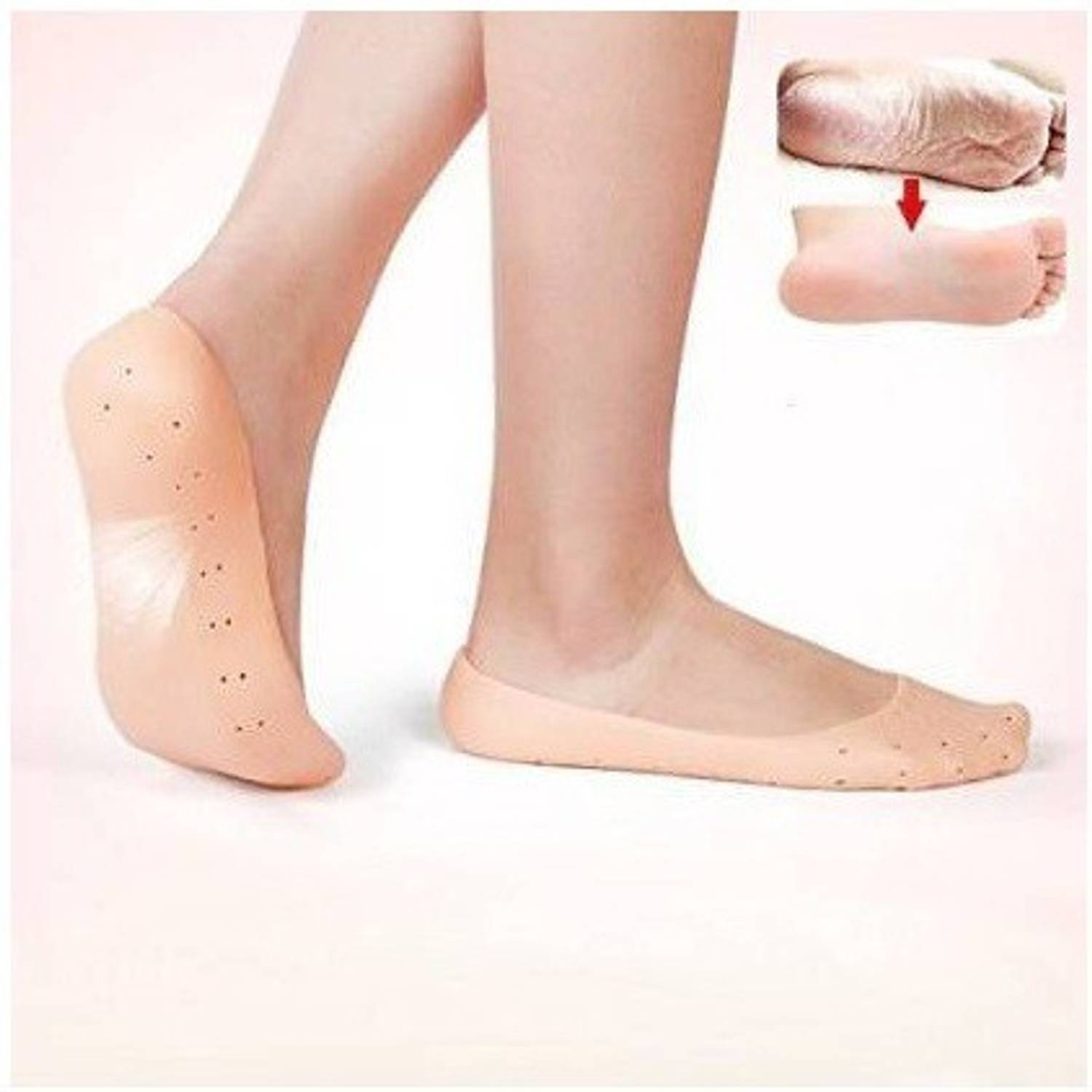 belanto enterprise NEW Silicon Gel Heel Socks for Moisturize and Heal Heel Support