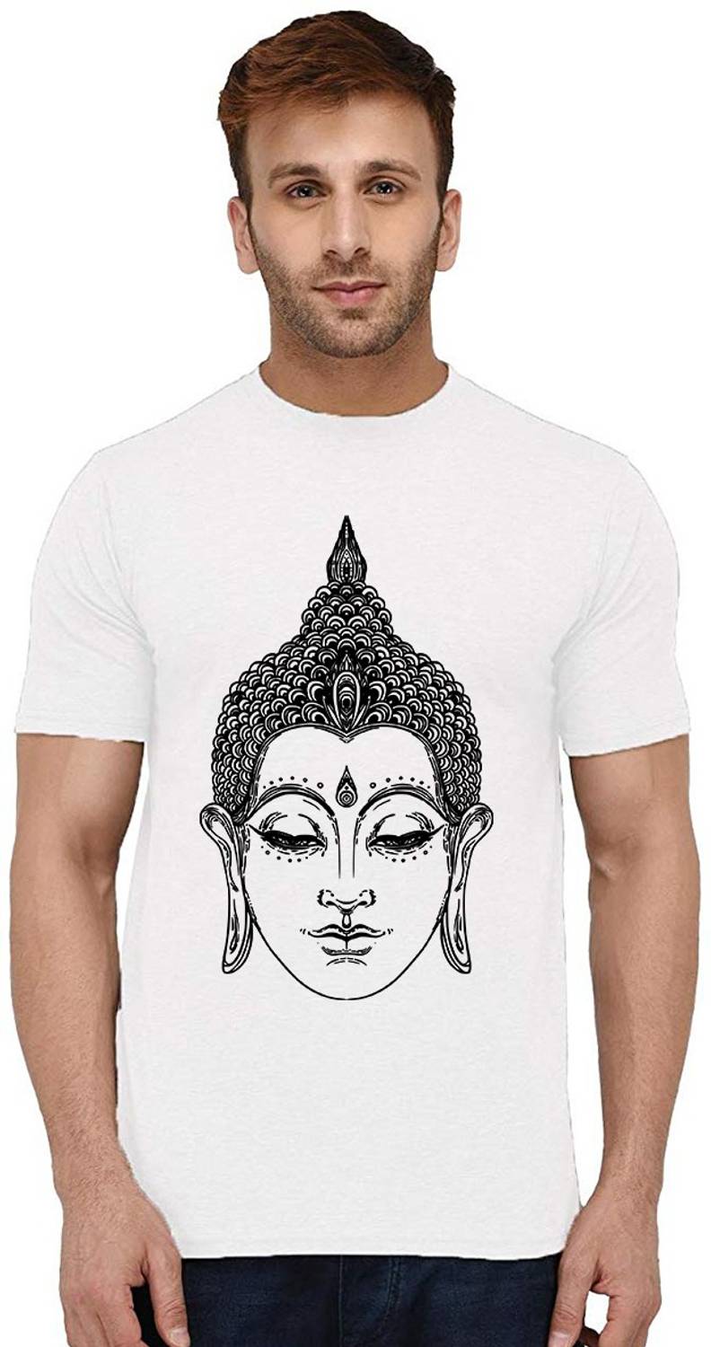 Aseria Printed Men Round Neck White T-Shirt