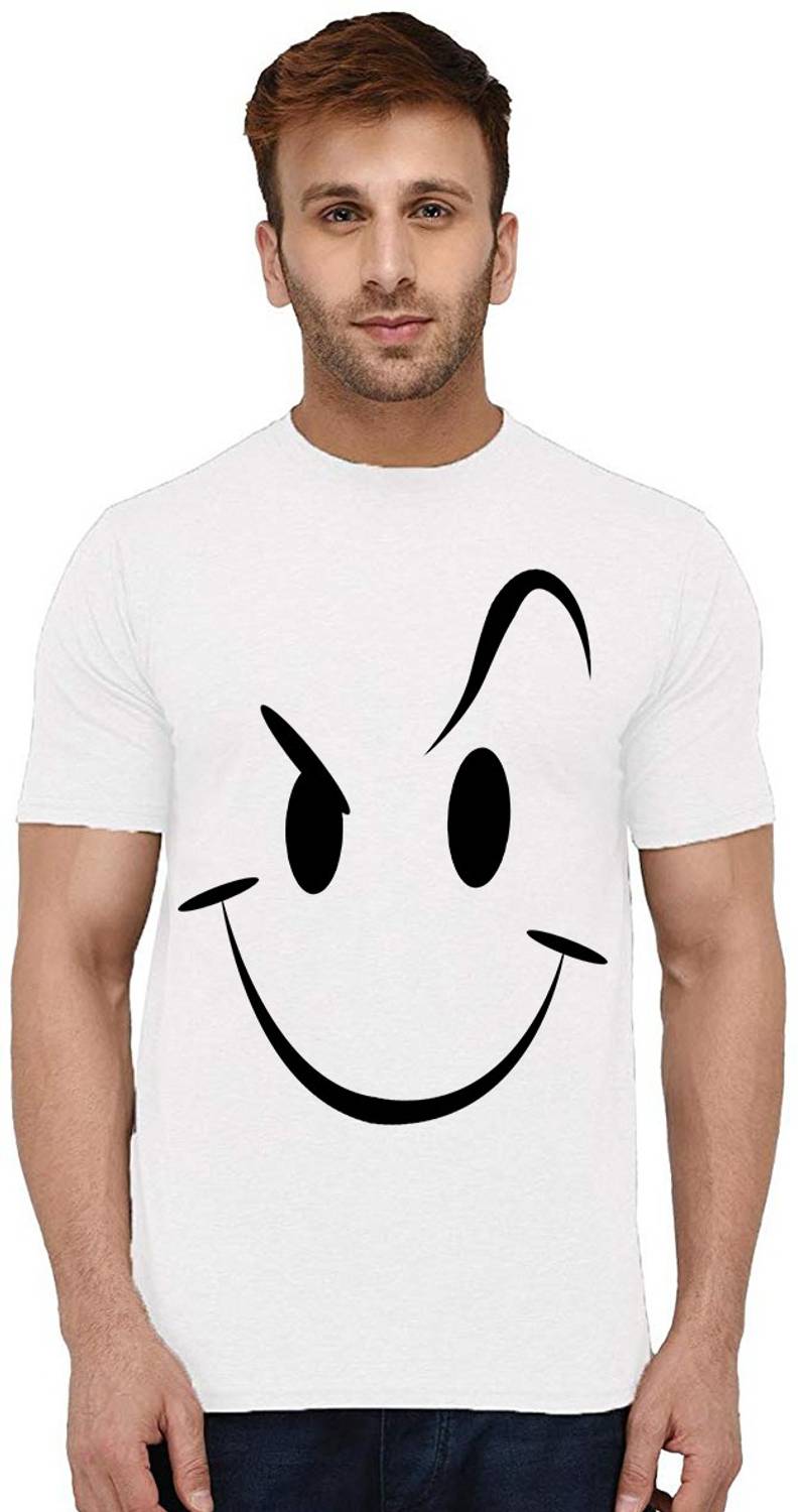 Aseria Printed Men Round Neck White T-Shirt