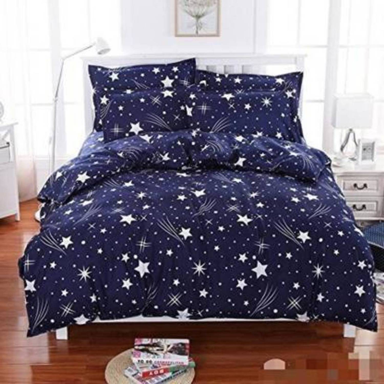 AAKARSH INTERNATIONAL Cotton Double Flat 200 TC 3D Printed 1 Bedsheet with 2 Pillow Covers