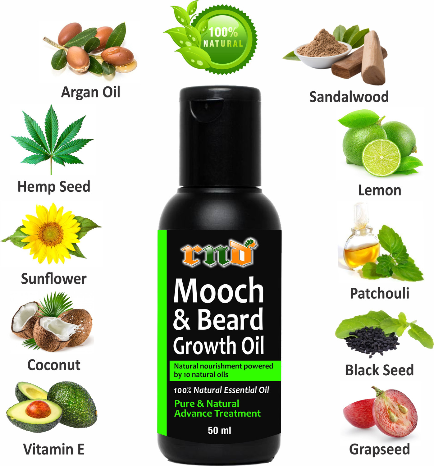 Image of RND Mooch and Beard Growth Oil Hair Oil