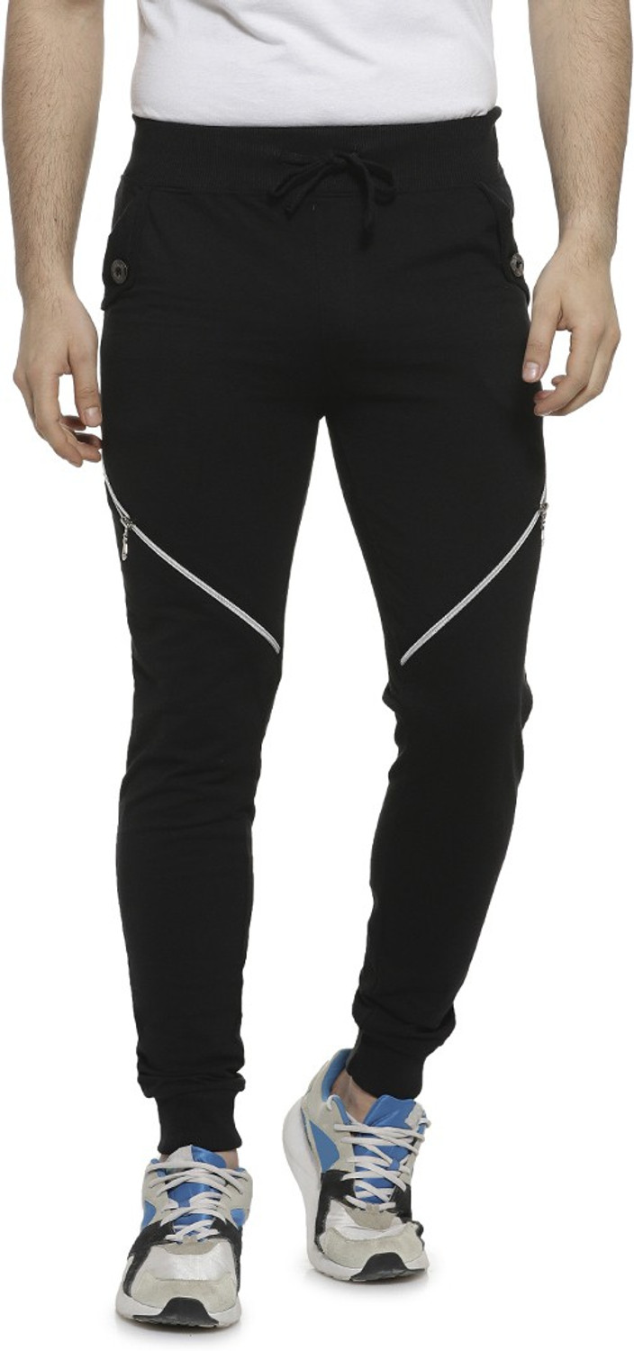 Image of CAHOOT Solid Men Black Track Pants
