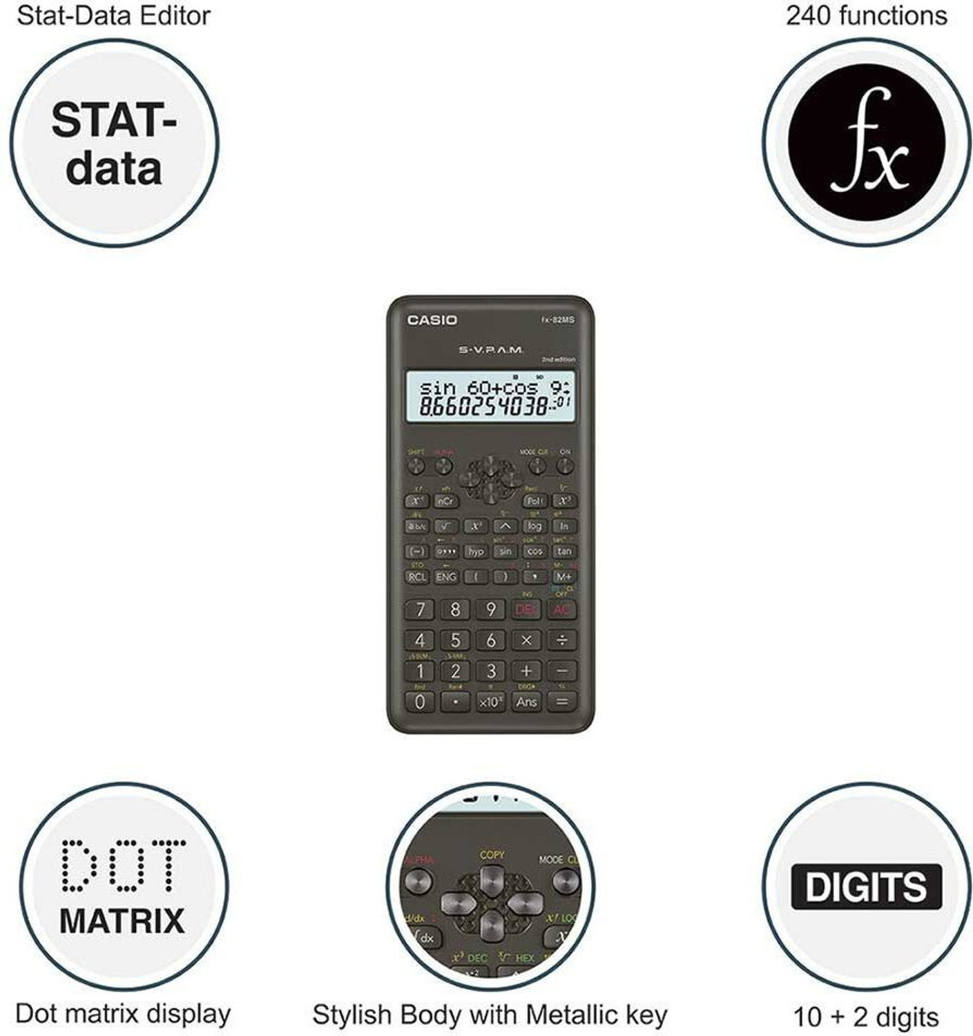 Image of CASIO FX-82MS Scientific Scientific Calculator
