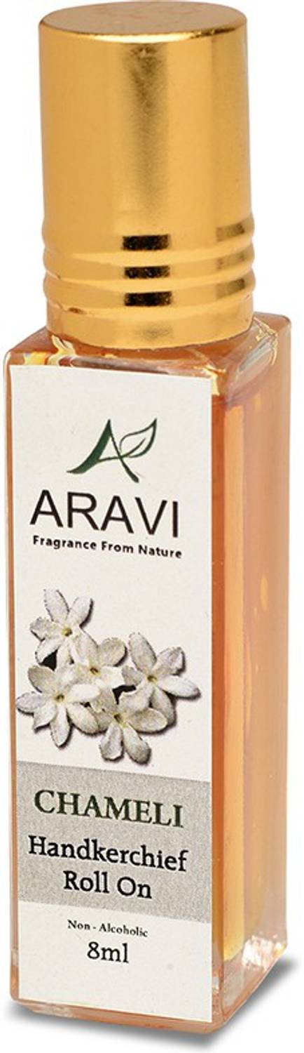 Aravi Fragrance From Nature Chameli Handkerchief Roll On Perfume, 100% Natural Floral Attar