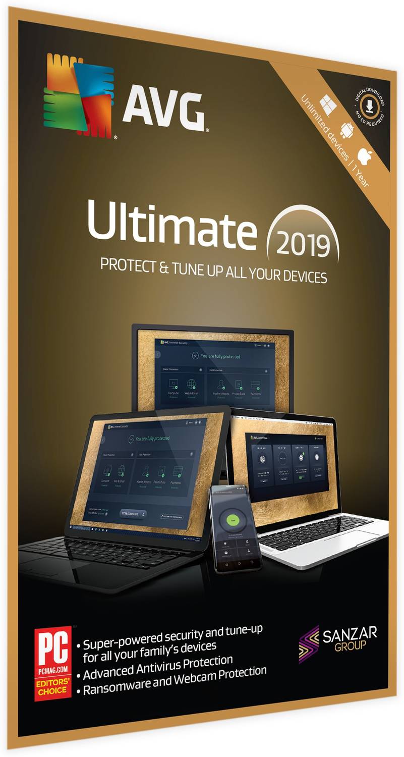 AVG Total Security Unlimited Devices User 1 Year (Voucher)
