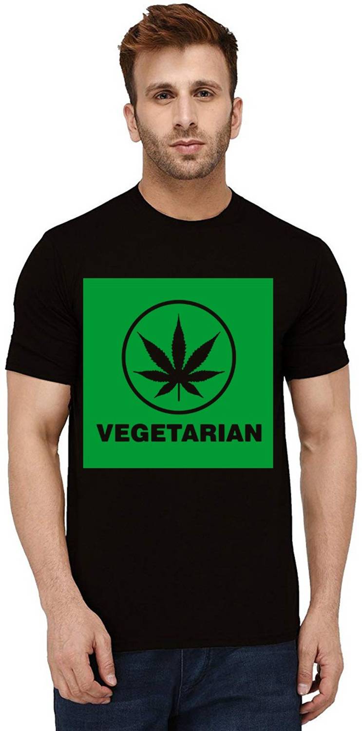 Aseria Graphic Print Men Round Neck Black T-Shirt